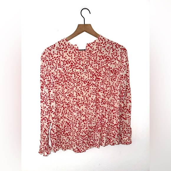 GANNI Egret Tulip Crepe Blouse Size 36 - Picture 4 of 12